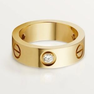 GOLD Only Screw ring stainless steel zirconia stones